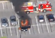 慘:消毒洗手液引爆 整輛車燒成渣