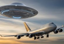 拍飛機意外拍到UFO 迪士尼的黑色光環